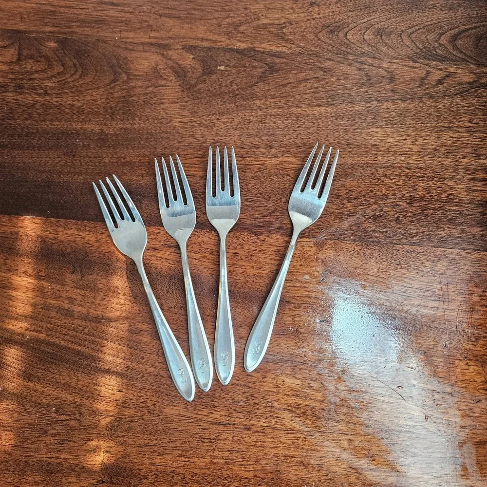 4x WMF Cromargan GERMANY Salad Desert Fork  Stainless Flatware  VTG Classic 7in